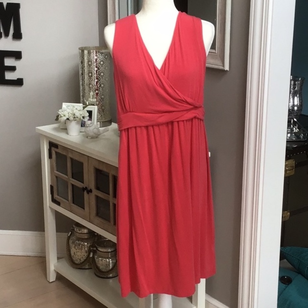 Lands End coral/tangerine knit sundress. Size xl